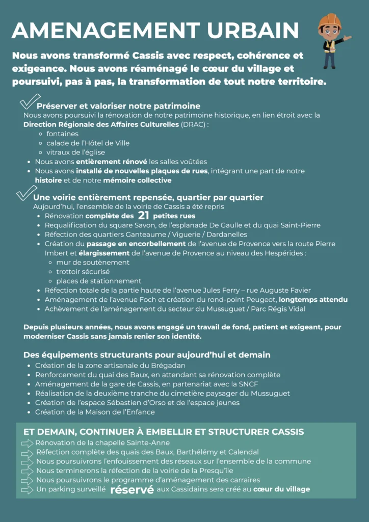 Notre parti CASSIS - PROGRAMME AMENAGEMENT URBAIN