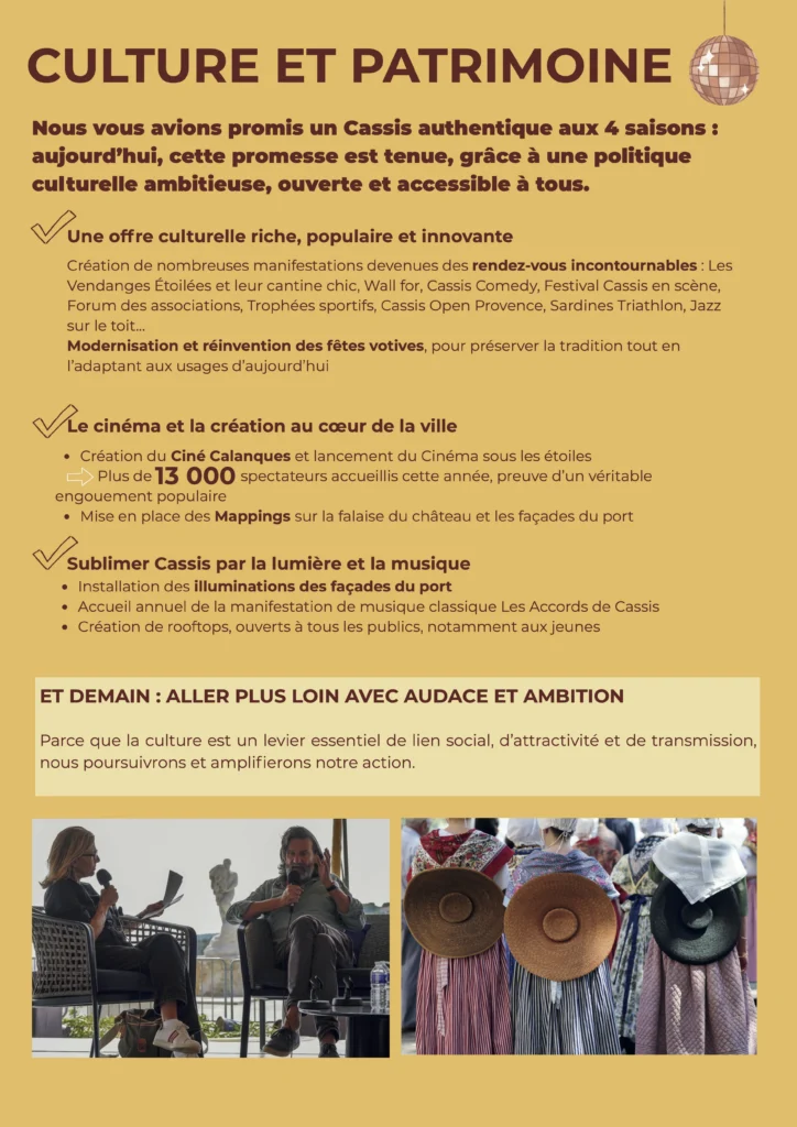 Notre parti CASSIS - PROGRAMME CULTUTRE ET PATRIMOINE