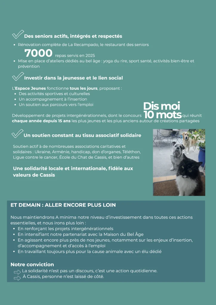 Notre parti CASSIS - PROGRAMME SOCIAL