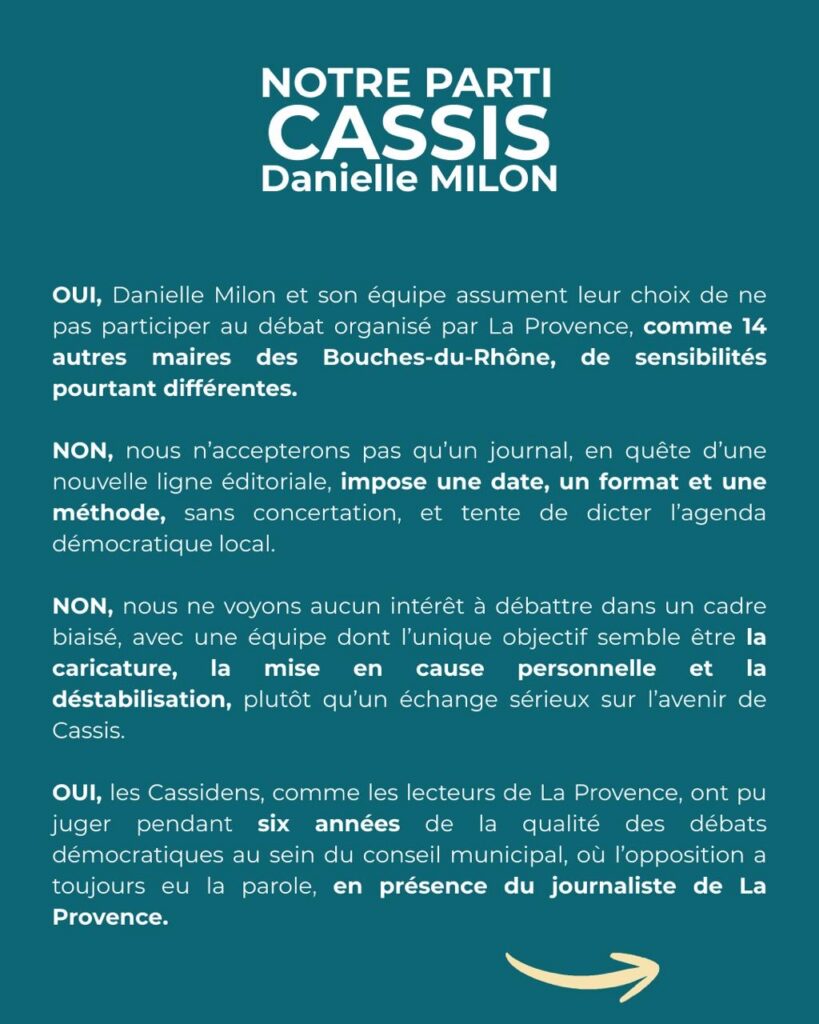 Notre parti CASSIS - COMMUNIQUÉ débat 03 février 2026 - Municipales CASSIS 2026